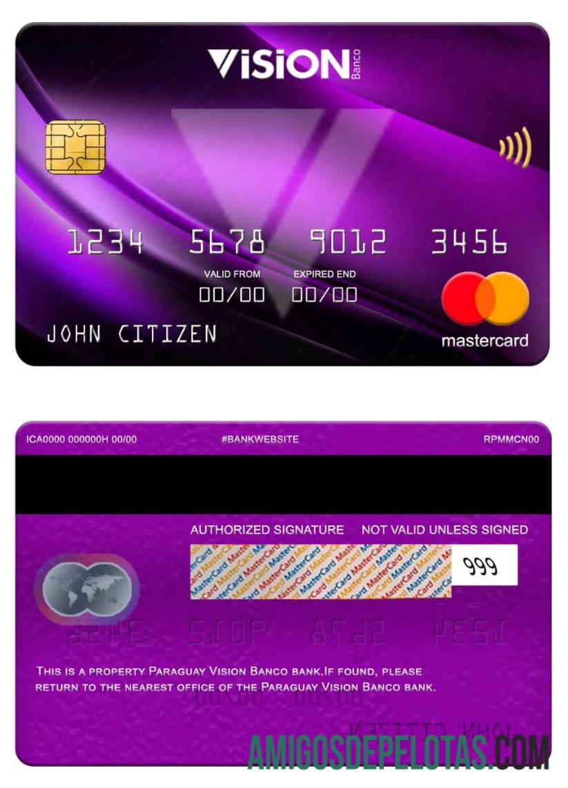 Paraguay Vision Banco Bank Mastercard example